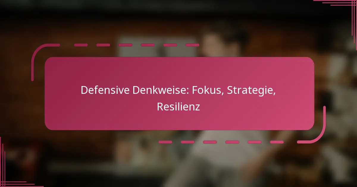 Defensive Denkweise: Fokus, Strategie, Resilienz
