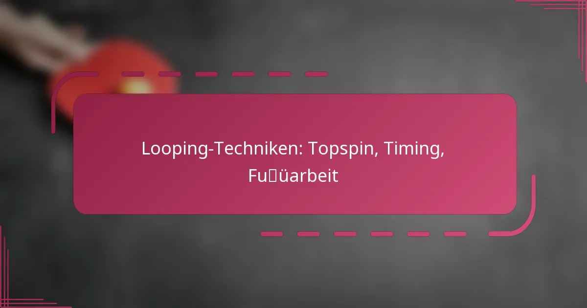 Looping-Techniken: Topspin, Timing, Fußarbeit