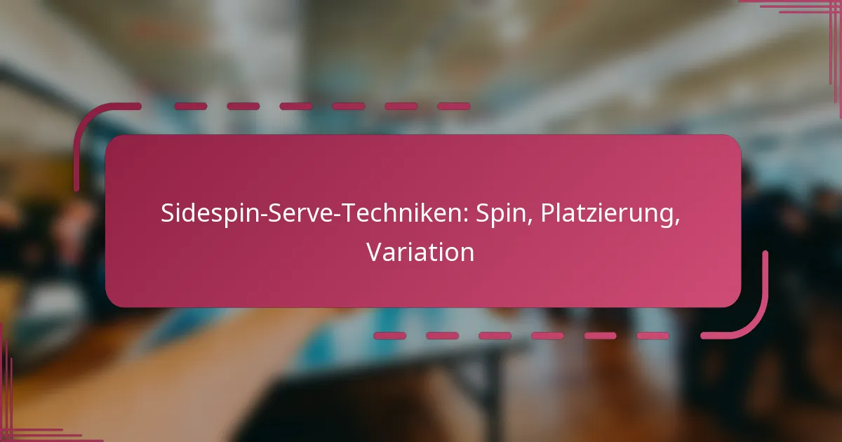Sidespin-Serve-Techniken: Spin, Platzierung, Variation