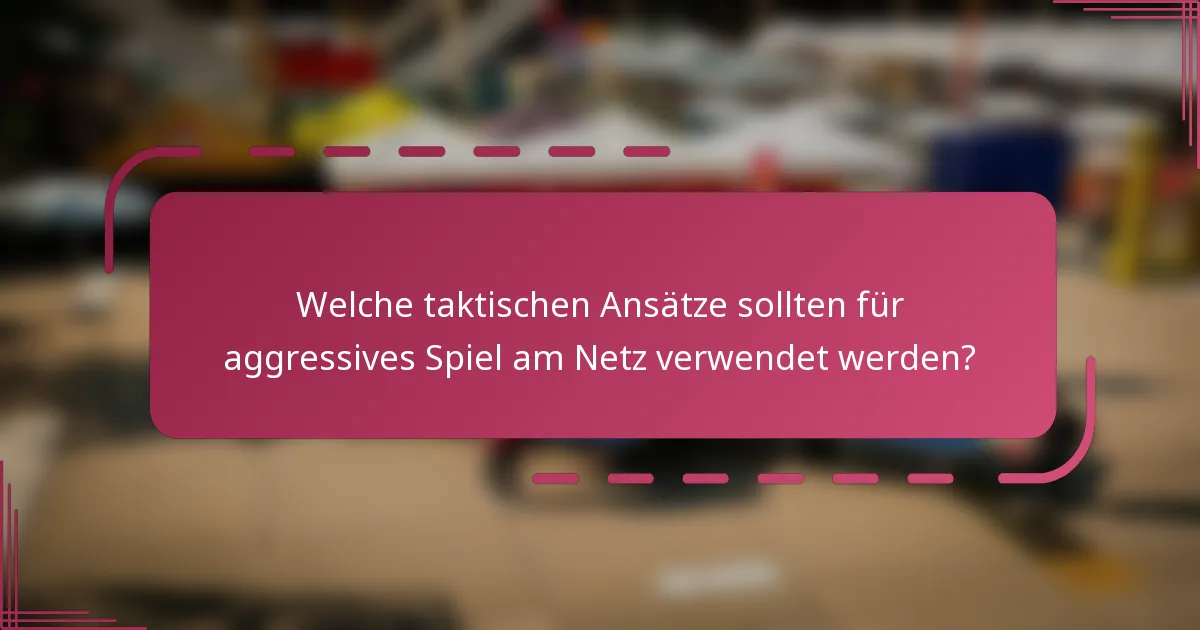 Welche taktischen Ansätze sollten für aggressives Spiel am Netz verwendet werden?